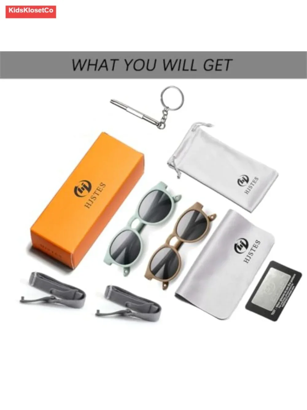 Polarized Baby Sunglasses Flexible TPEE Frame Strap UV400